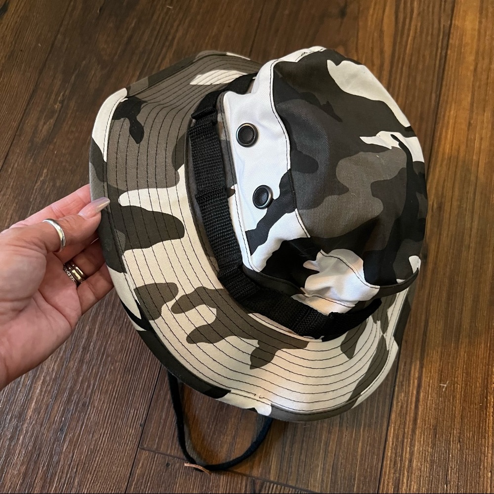 Camo Bucket Hat, Black, grey , White - Picture 8 of 9